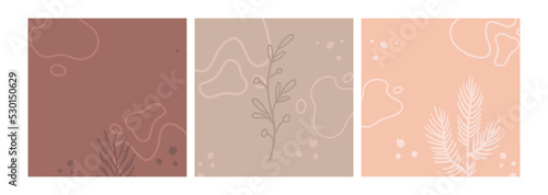 Vector abstract backgrounds with floral and organic elements. Texture design suitable for social media posts, mobile apps, banners design.