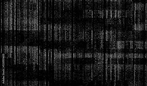 Monochrome  composed of irregular graphic elements. Distressed uneven grunge background. Abstract vector illustration. Overlay for interesting effect and depth. Isolated on white background.