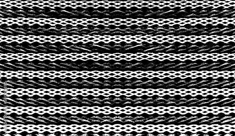 Rough texture. Broken plaster wall effect. Grunge worn damask pattern design. Distressed fabric texture. Overlay texture design. Vector illustration. Eps10.
