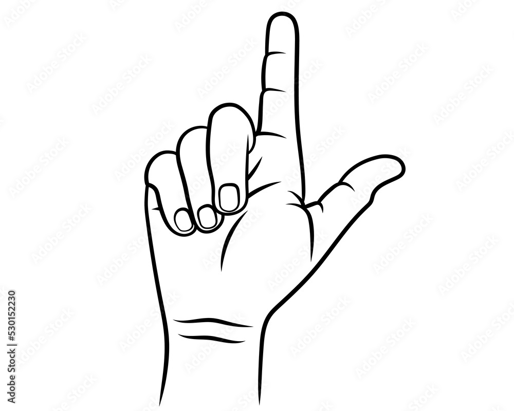 Illustration of pointed finger. Vector Illustration. Ink Style. Line. Illustration of pointed finger. Vector Illustration. Ink Style. Line.