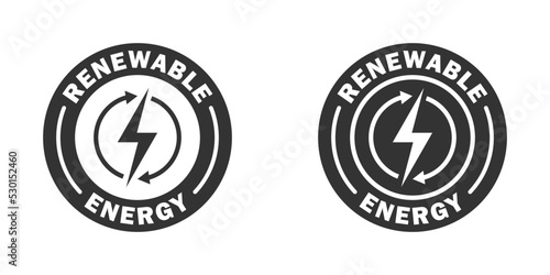 Renewable energy icon. Flat vector illustration.