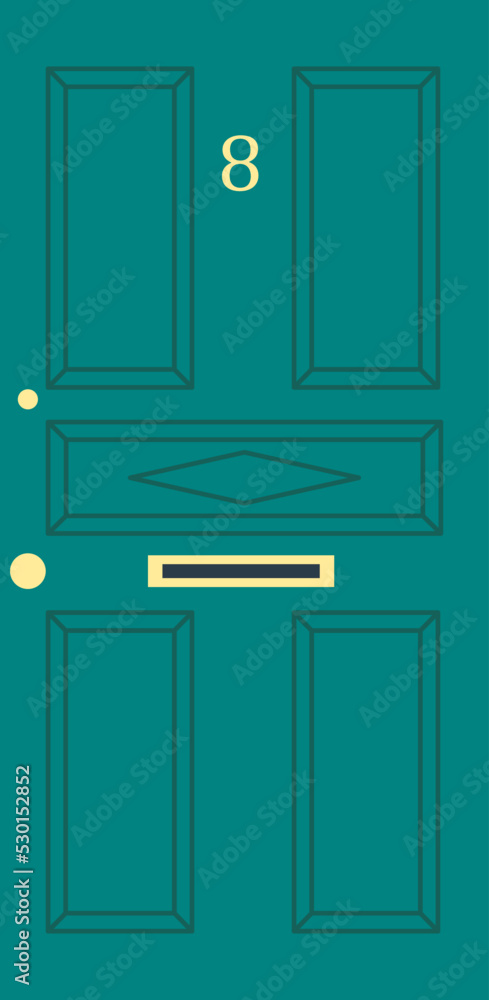 Fototapeta premium Vintage Door Building Exterior. Vector illustration