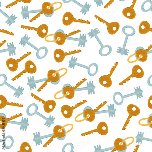 Pattern of keys. Seamless pattern. Vector illustration.