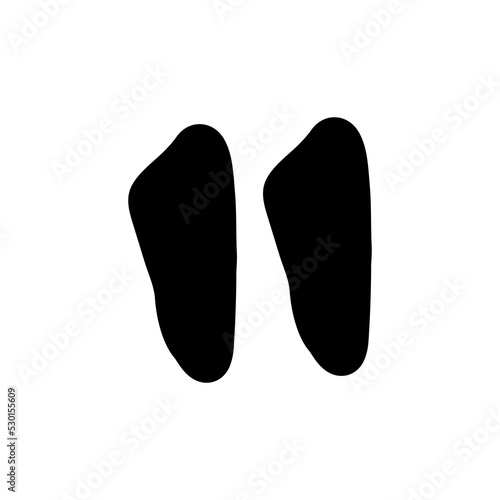Hand drawn quote icon. Silhouette quote for text and citation phrases in doodle style. Black symbol for speaking and writing. Sign sketch and comment or remark vector illustration