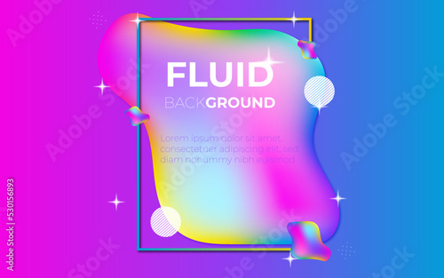 colorful gradient abstract frame poster with wavy liquid