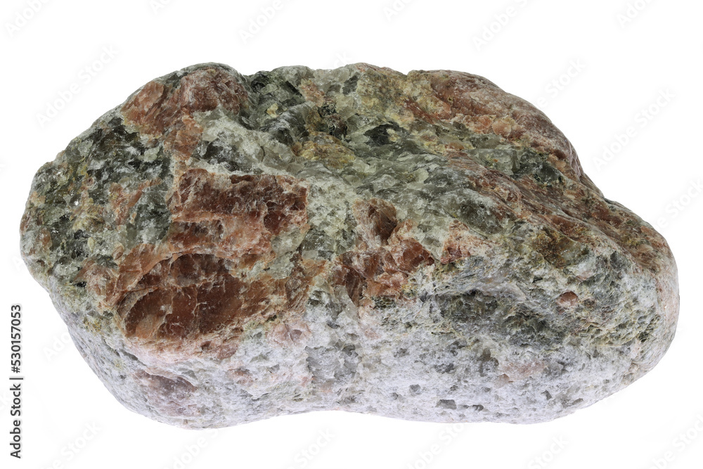 granite from the Baltic Sea coast in Waabs, Germany isolated on white background