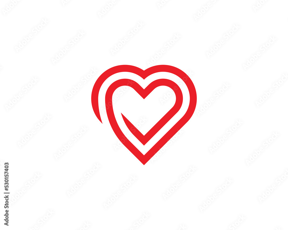 Heart logo Concept icon sign symbol Design Element Line Art Style. Love, Health Care, Medical Logotype. Vector illustration template