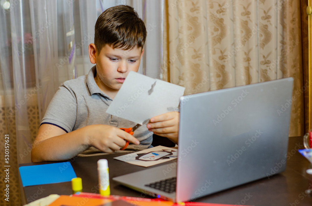 child is engaged on laptops distance learning child is engaged on laptops distance learning