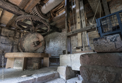 power transmission gears of a historic oil mill