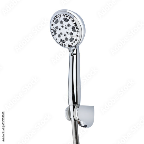 shower head in holser isolated on white