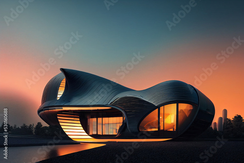 Futuristic building sculpture