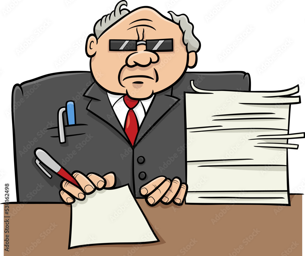 boss or businessman at the desk cartoon illustration boss or businessman at the desk cartoon illustration