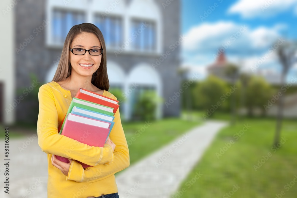 School student with books for education concept. School student with books for education concept.