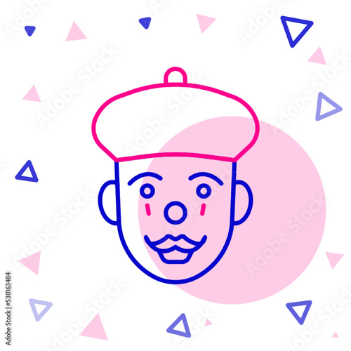 Line French mime icon isolated on white background. Colorful outline concept. Vector