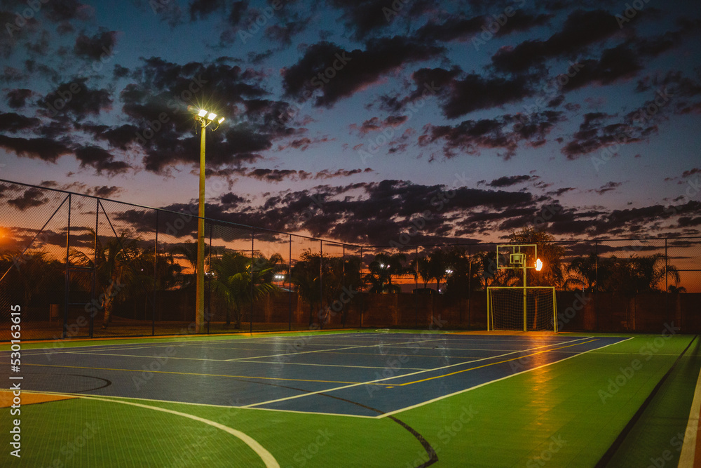 multisport court at night