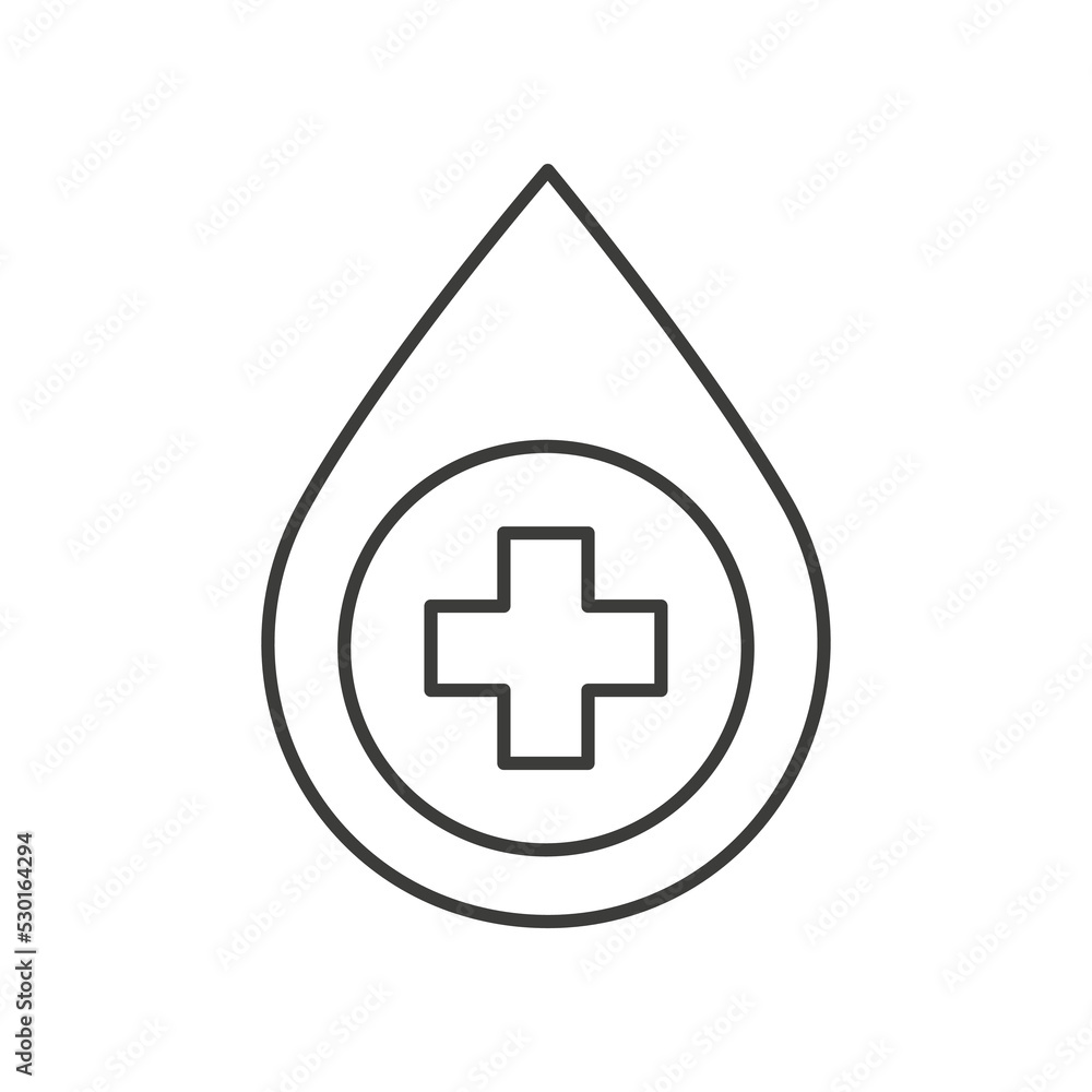 Blood, drop concept line icon. Simple element illustration. Blood, drop concept outline symbol design from medical set. Can be used for web and mobile on white background Blood, drop concept line icon. Simple element illustration. Blood, drop concept outline symbol design from medical set. Can be used for web and mobile on white background