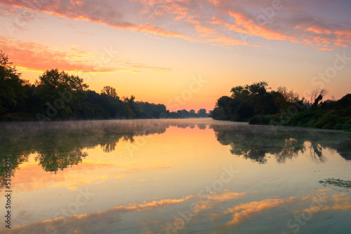 sunrise over the lake