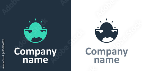 Logotype Earth core structure crust icon isolated on white background. Logo design template element. Vector