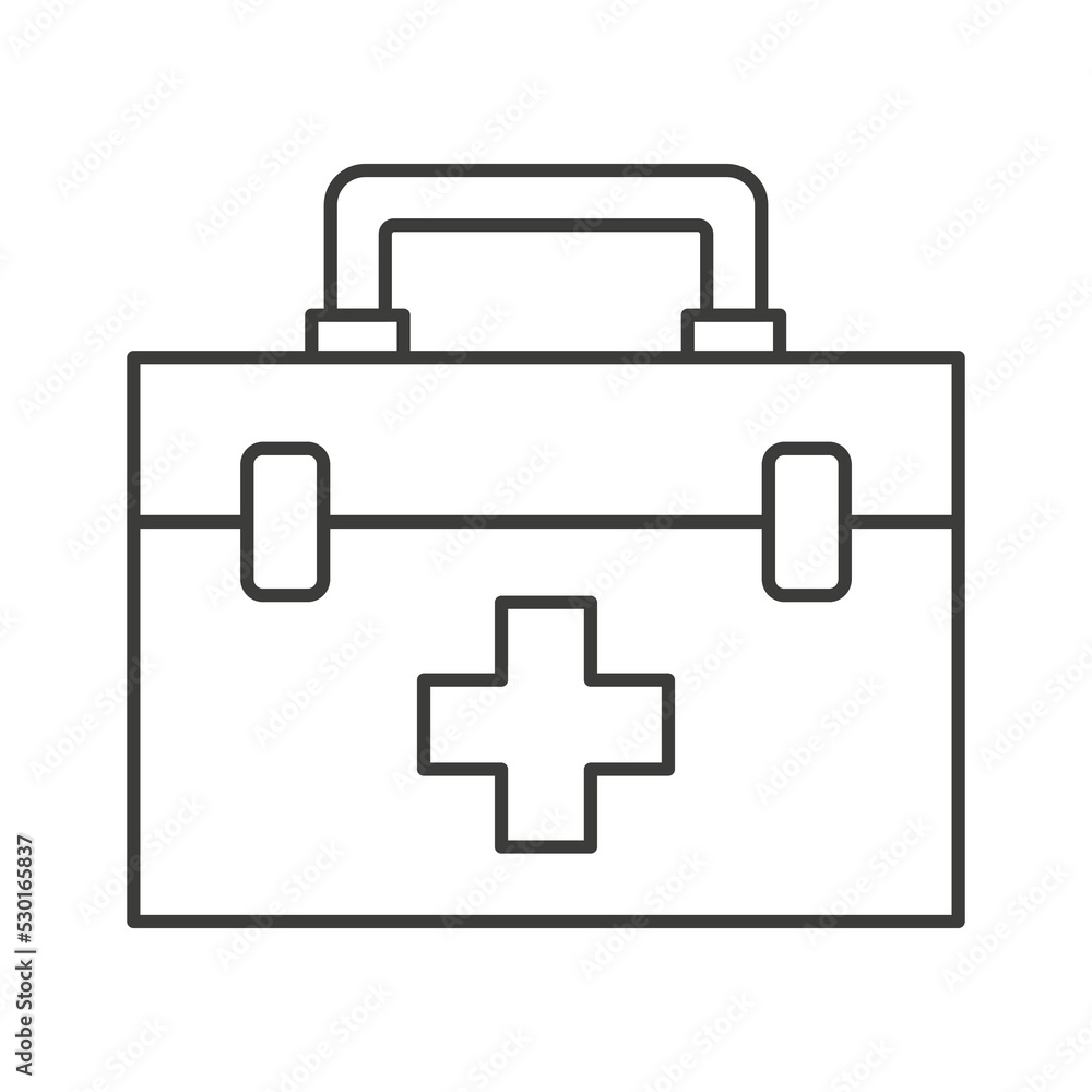 Obraz premium Tool boxes concept line icon. Simple element illustration. Tool boxes concept outline symbol design from medical set. Can be used for web and mobile on white background