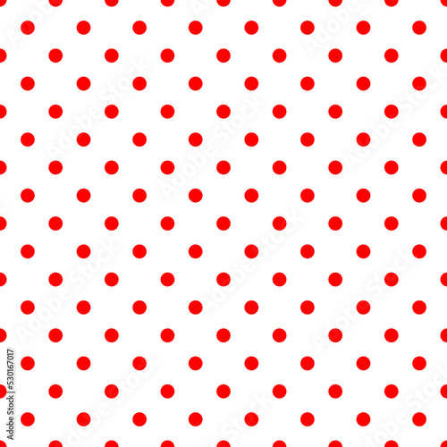 Retro vector pattern with red polka dots on white background - vintage seamless texture for kids background, website design, blog, desktop wallpaper