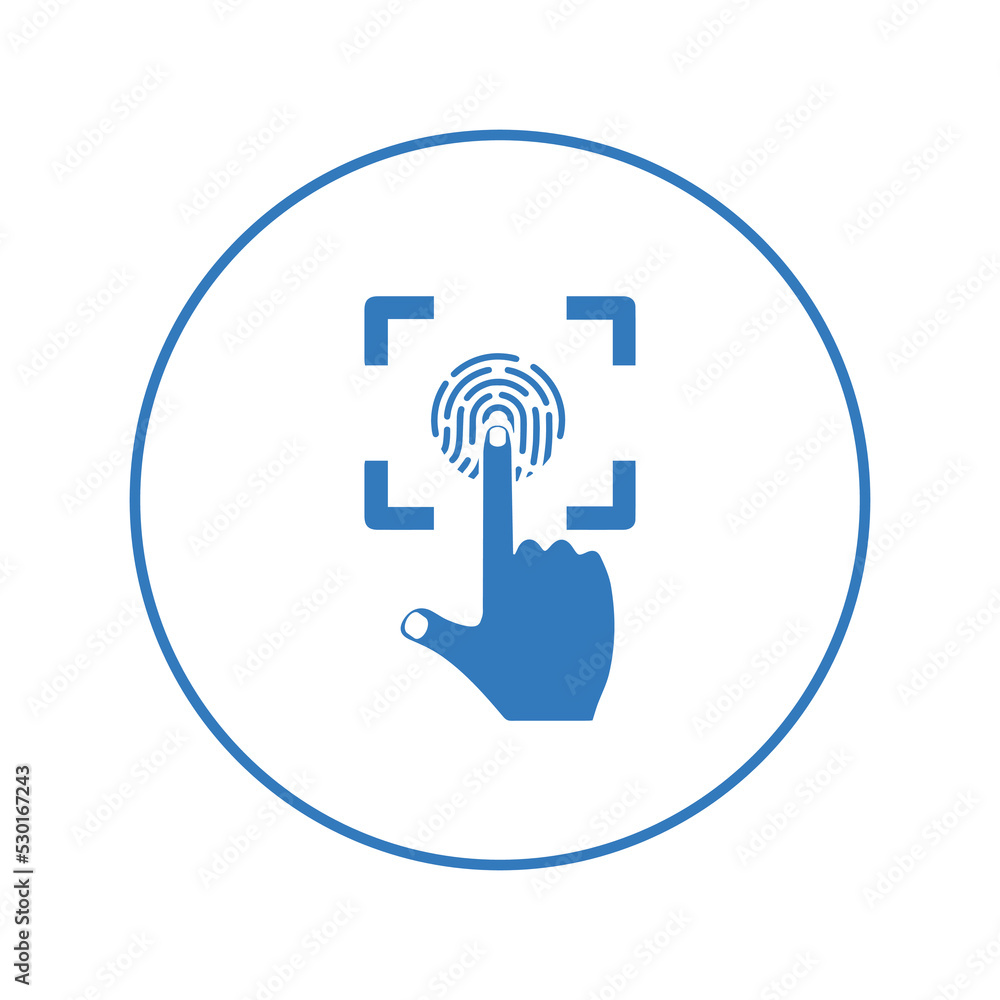 Biometric fingerprint scanning icon | Circle version icon | Biometric fingerprint scanning icon | Circle version icon |