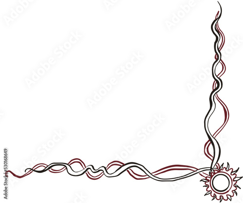 Dark Fantasy, frame border, Frame corner, Frame Edge abstract flower 2 colors vector