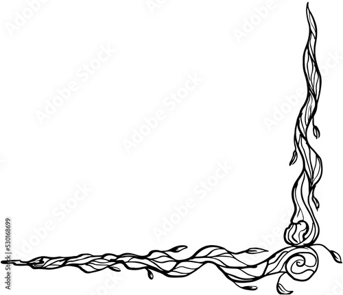 Dark Fantasy, frame border, Frame corner, Frame Edge wands 1 color vector