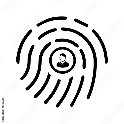 People fingerprint sensor icon | Black Vector illustration |