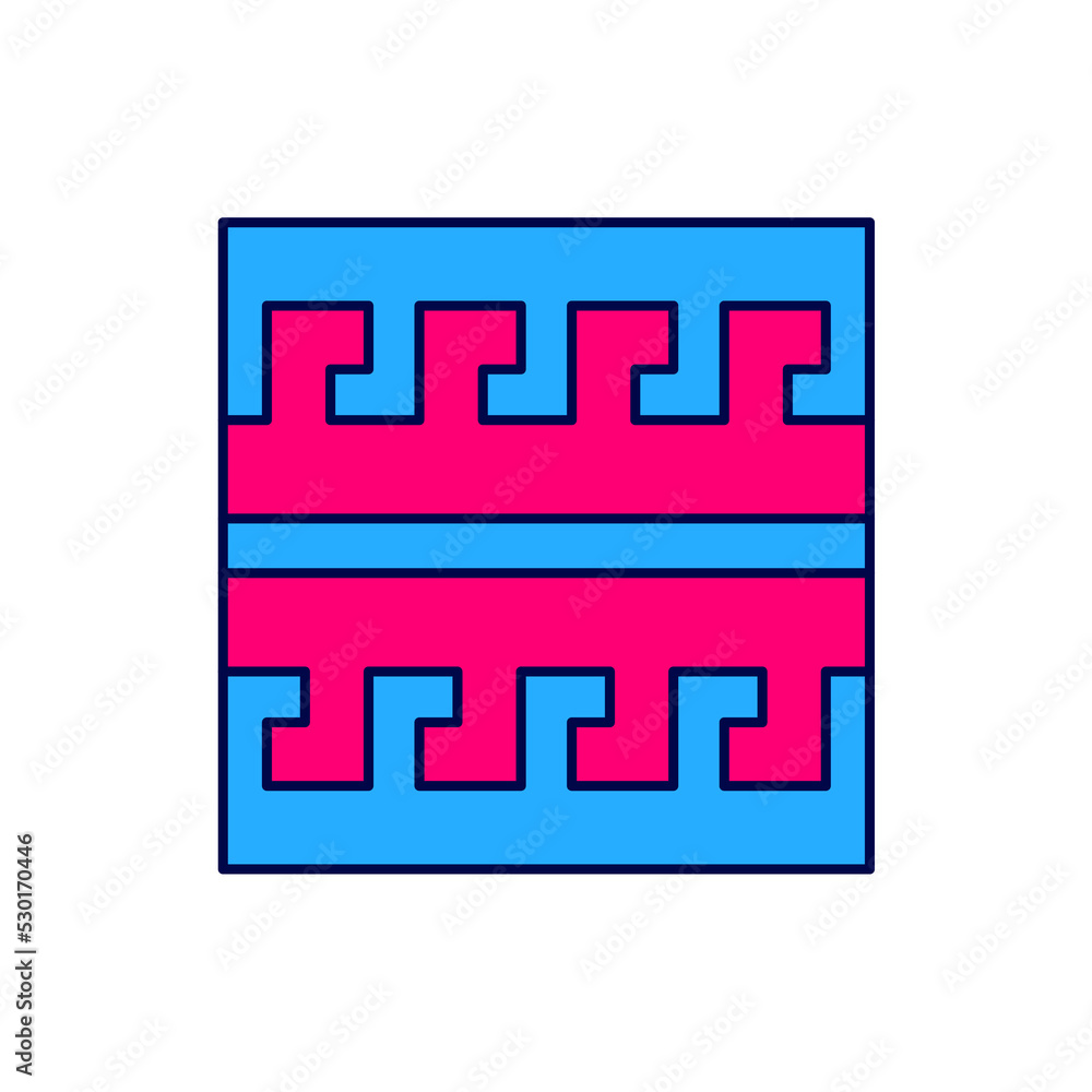 Filled outline Ancient Greek pattern icon isolated on white background. Vector Filled outline Ancient Greek pattern icon isolated on white background. Vector