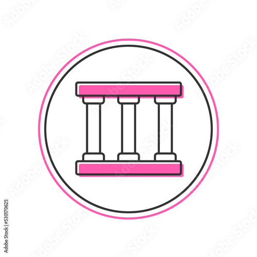 Filled outline Prison window icon isolated on white background. Vector