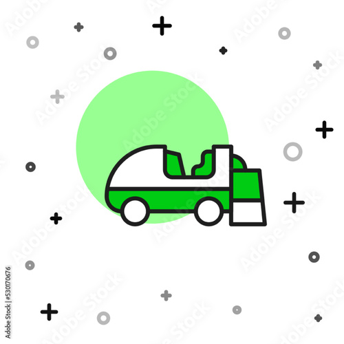 Filled outline Ice resurfacer icon isolated on white background. Ice resurfacing machine on rink. Cleaner for ice rink and stadium. Vector