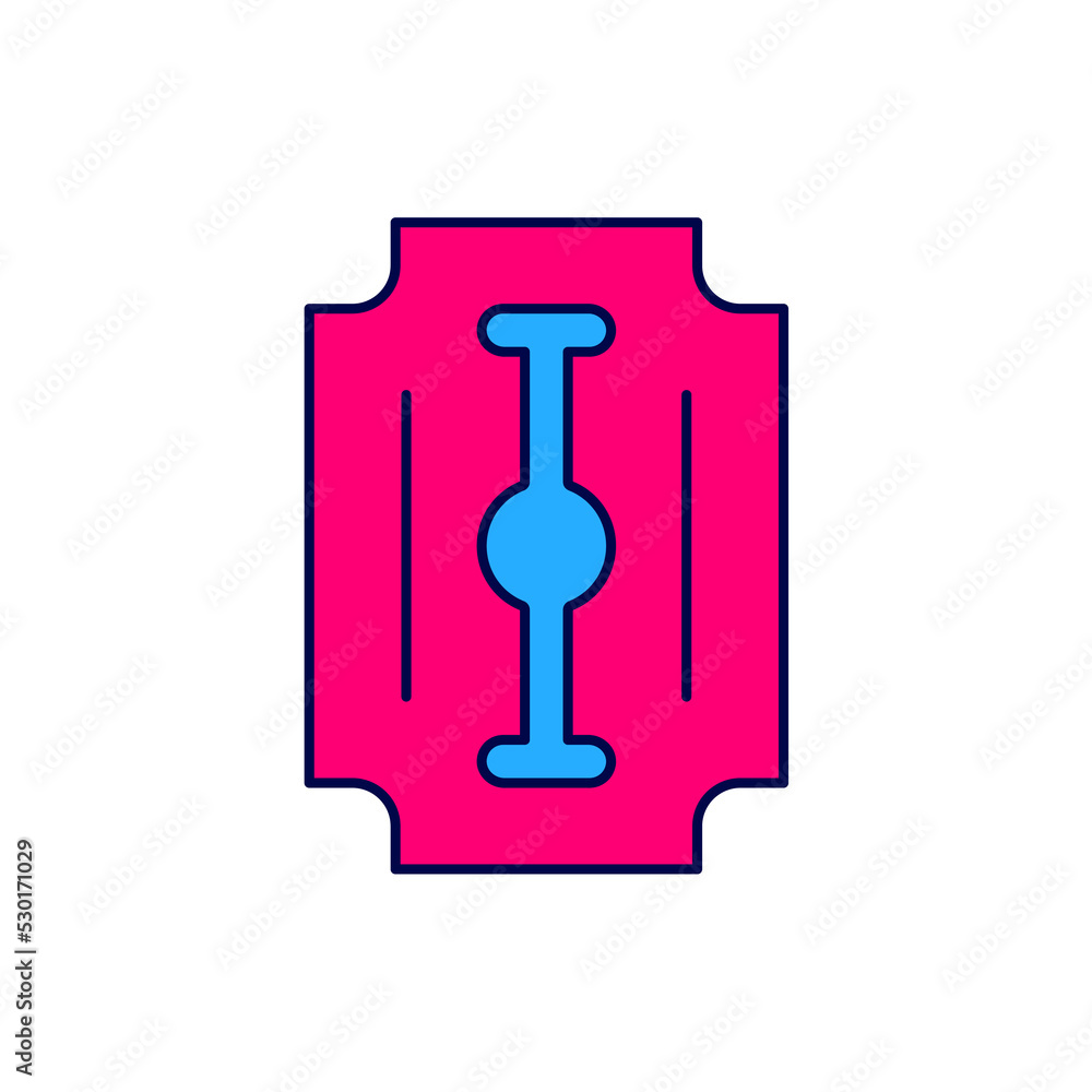 Filled outline Blade razor icon isolated on white background. Vector Filled outline Blade razor icon isolated on white background. Vector