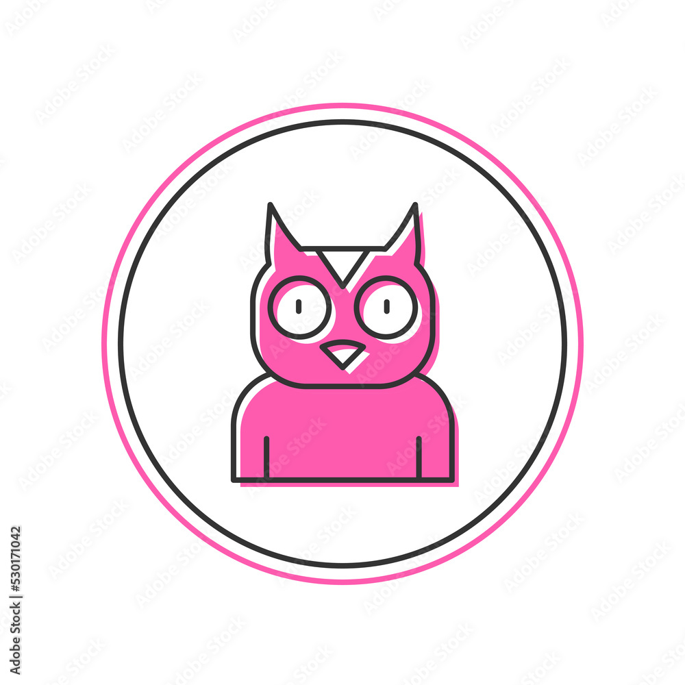 Filled outline Owl bird icon isolated on white background. Animal symbol. Vector Filled outline Owl bird icon isolated on white background. Animal symbol. Vector