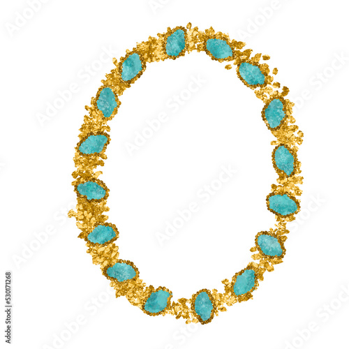 Gemstones and Gold Ornate Illustration