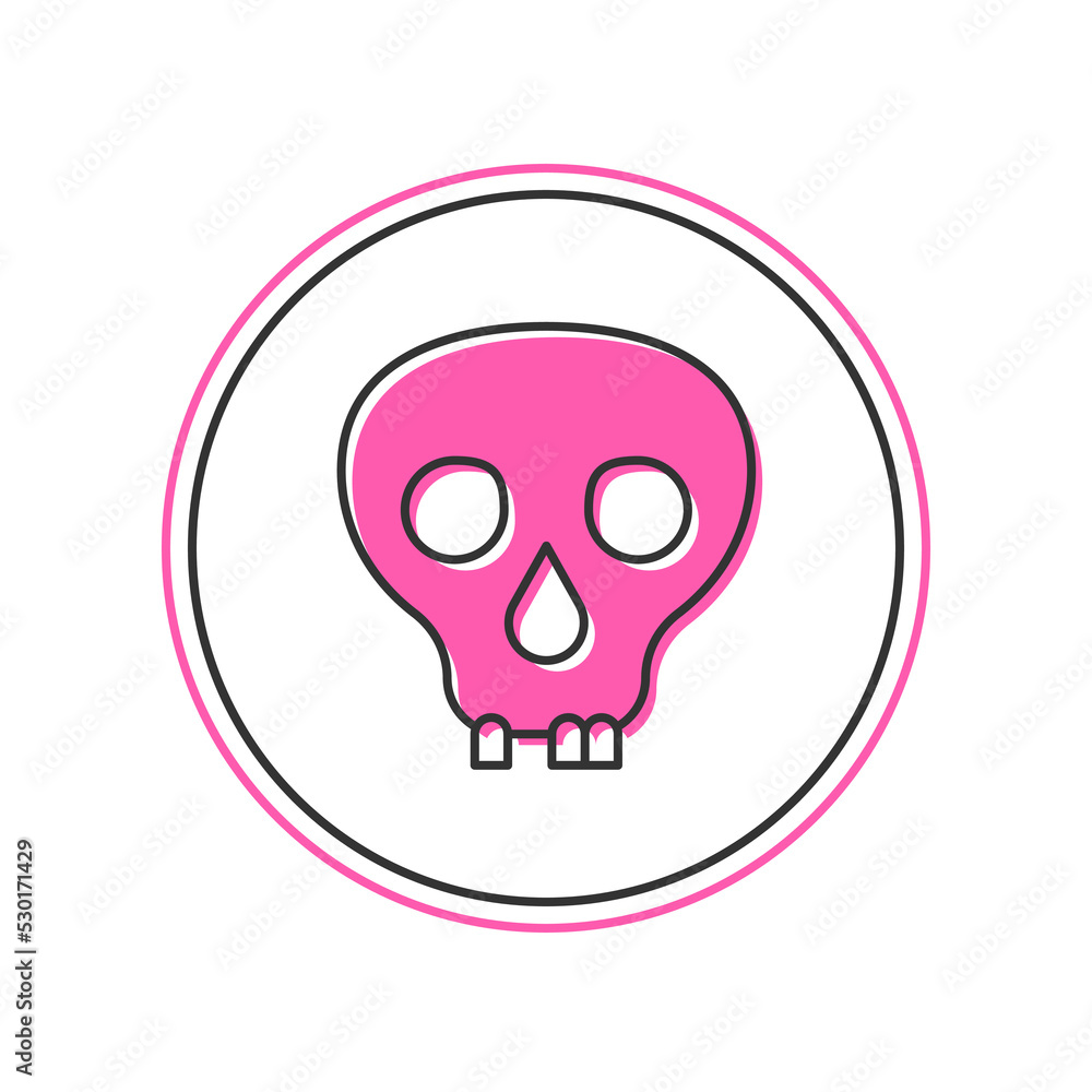 Filled outline Skull icon isolated on white background. Happy Halloween party. Vector Filled outline Skull icon isolated on white background. Happy Halloween party. Vector