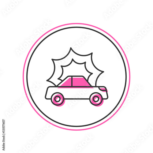 Filled outline Car accident icon isolated on white background. Insurance concept. Security, safety, protection, protect concept. Vector