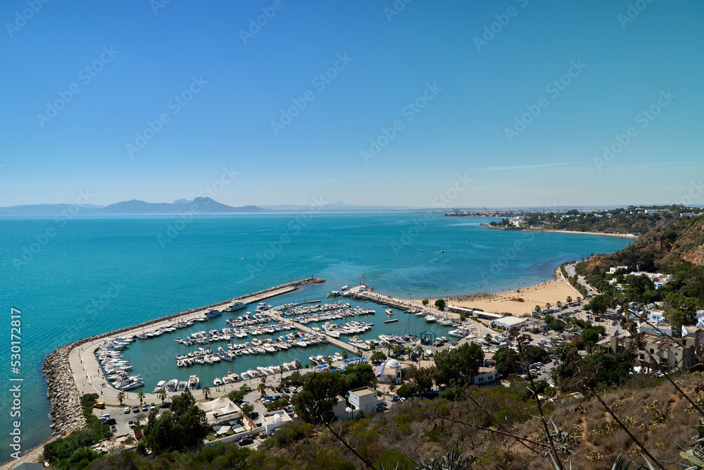 Gorgeous view from the mountain of Sidi Bou Said Gorgeous view from the mountain of Sidi Bou Said