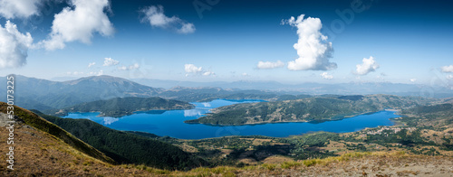il lago di campotosto visto da monte di mezzo, nei monti della laga photo