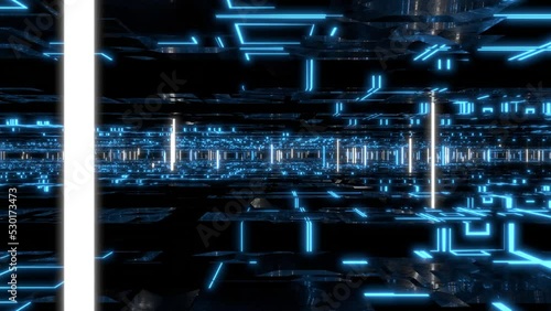 VJ トンネル 基地 未来都市 サイバー空間 青 [ループ対応] [別Verあり]