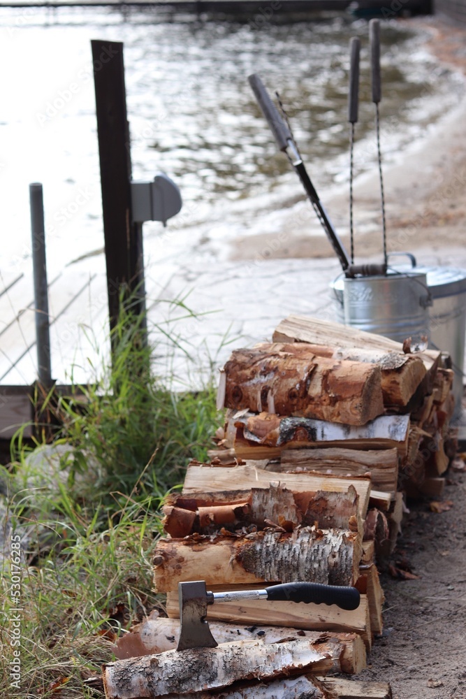 Fototapeta premium Woodpile in Northern Minnesota