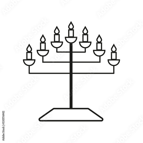 menorah icon. Happy family. Vector illustration. Stock image.