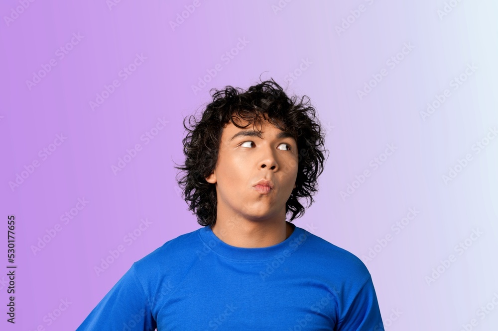 People Emotions Concept. Portrait of think man People Emotions Concept. Portrait of think man