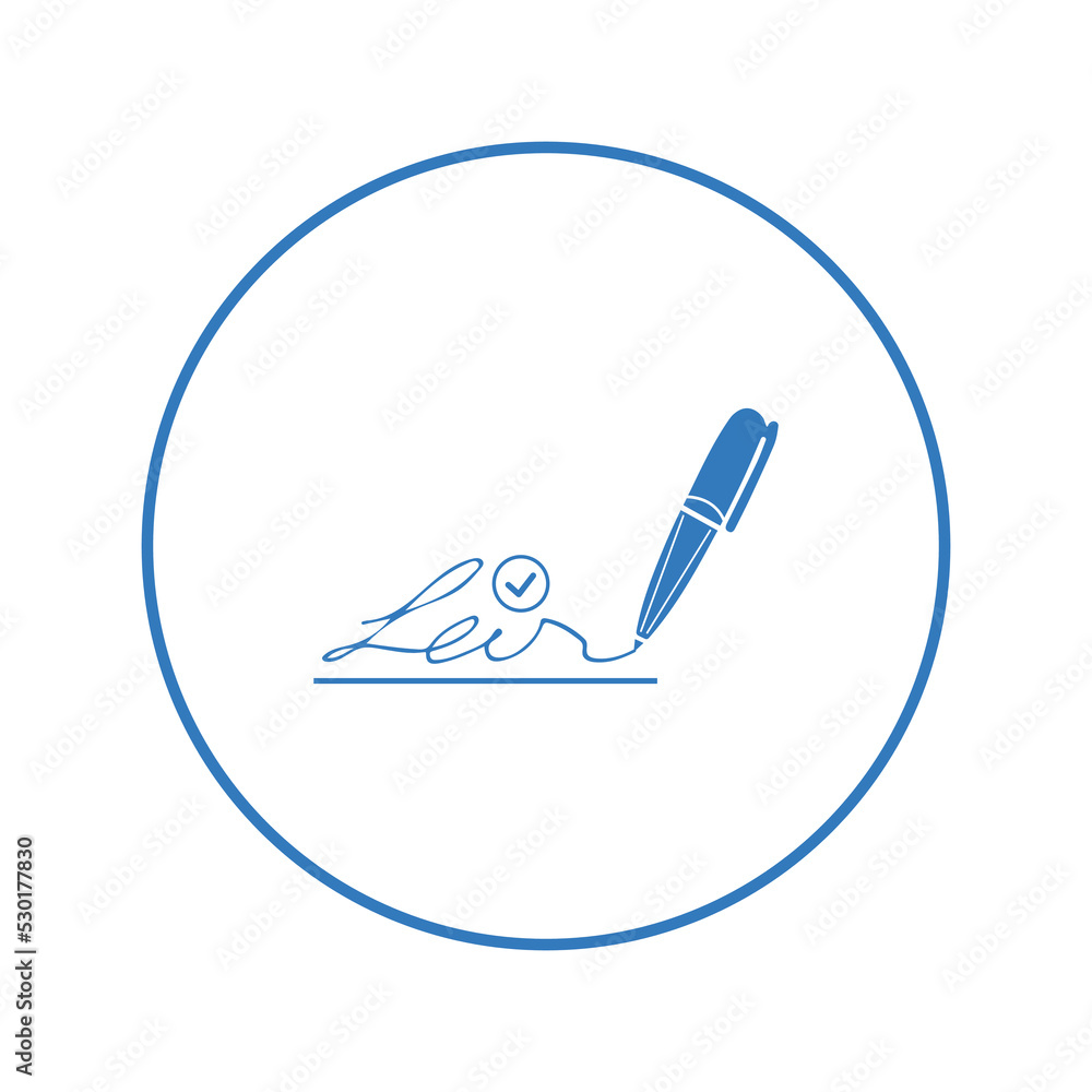 Signature recognition drawing ink icon | Circle version icon |