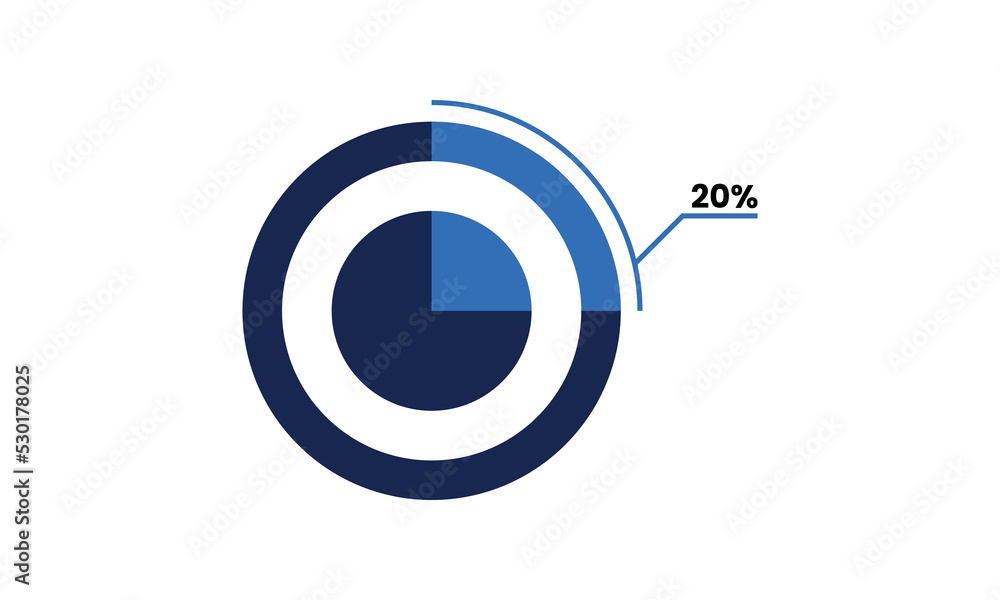 Pie Chart 20 vector, 20 percent pie chart infographic illustration Pie Chart 20 vector, 20 percent pie chart infographic illustration