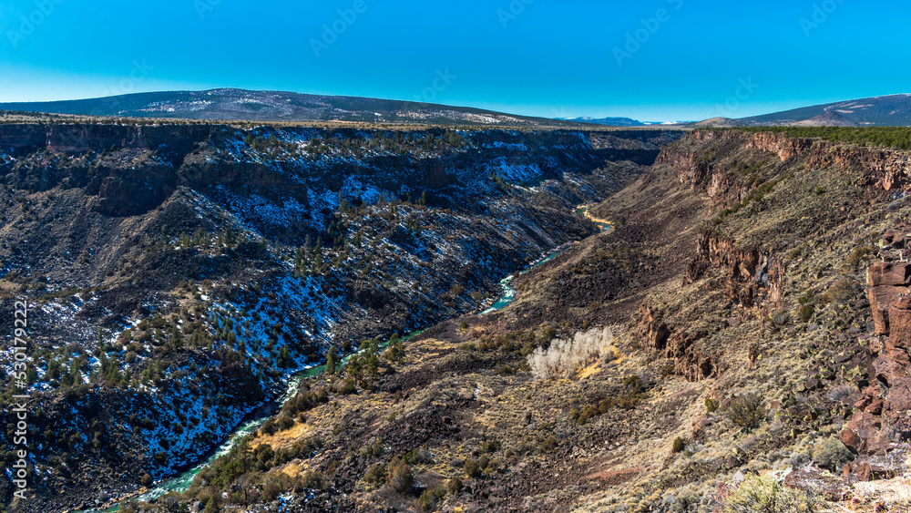 Beautiful Green Rio Grande River - Rio Grande del Norte National Monument