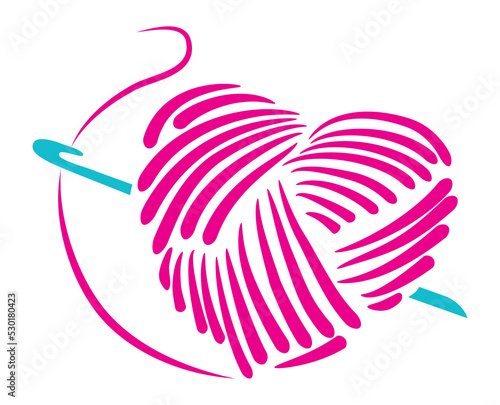 ogo design templates in made and knitted with love, simple linear style - handmade fashion and crafts badges - emblems handmade embroidery, Isolate individual PNG objects.