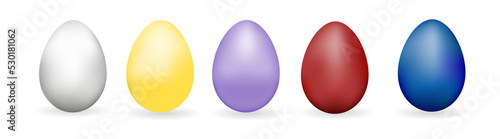 A set of png Easter eggs on a white background. Painted eggs for Easter. Colored and different eggs. 