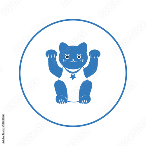 Japanese figurine fortune cat icon   Circle version icon  