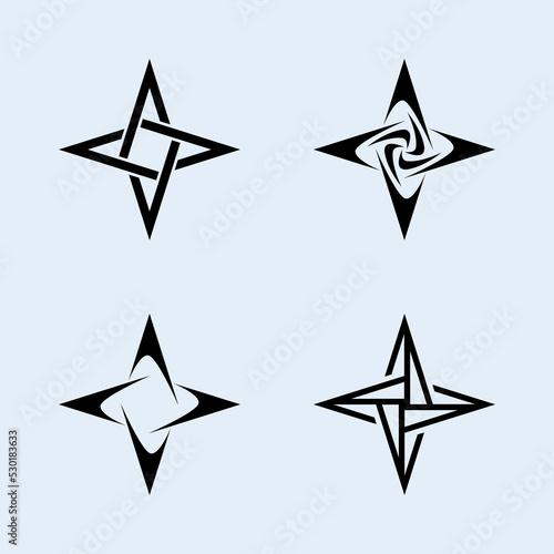 Shuriken Stars Pack Vector with kinds of shape