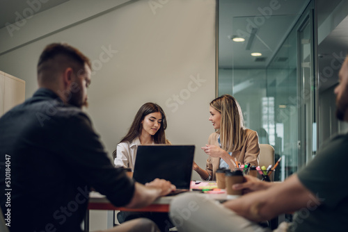 Group of business people having a meeting in the office